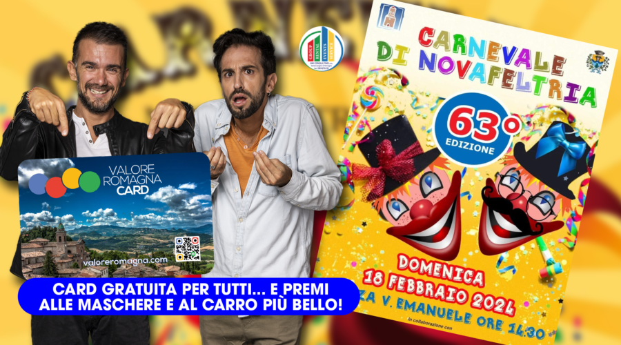 Valore Carnevale a Novafeltria, premi alle maschere e Card gratuita per tutti!